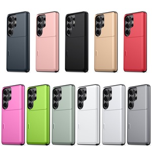 Coque de téléphone en plastique TPU 2 en 1, étui de téléphone de luxe antichoc avec support coulissant pour <span class=keywords><strong>Samsung</strong></span> Galaxy S22 S23 S24 S25 Ultra, porte-cartes - Product Image 6