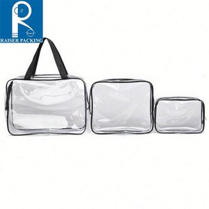 Sac de maquillage de voyage à fermeture éclair en PVC transparent personnalisé étui de maquillage étanche à motif de bonbons couleur et taille personnalisées à la mode - Product Image 6
