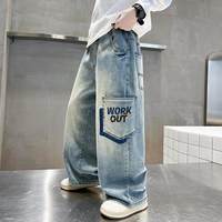 Jeans ajustés élastiques pour hommes, collection Printemps-Automne, résistants à la décoloration et à l'usure, vêtements de rue populaires, vente en gros