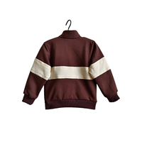 Vêtements pour enfants en gros, pull à col zippé 1/4 en tissu French Terry, couleur contrastée