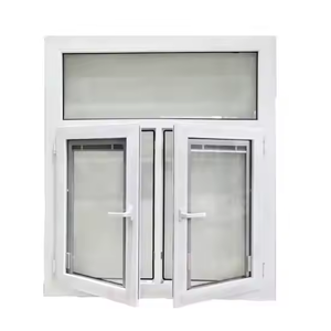 Fenêtre Upvc blanche à haute efficacité énergétique Fenêtre à <span class=keywords><strong>double</strong></span> <span class=keywords><strong>vitrage</strong></span> à grande vue personnalisée Fenêtres en <span class=keywords><strong>PVC</strong></span> inclinables et tournantes - Product Image 6