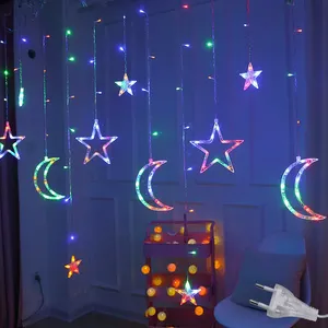 스타 커튼 Lamp138 LED 12 스타 여러 가지 빛깔의 크리스마스 문자열 8.2ft 원격 연결 창 조명