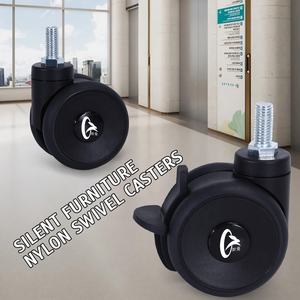 Schmutzabweisendes Schwarzes Lenkrad 75mm Schraubstangen-Doppelrad Schwenkbares Rad für Garten-Aufbewahrungsregal - Product Image 2