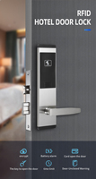 Serrure de porte RFID en acier inoxydable pour portes en aluminium/bois, entrée sans clé, gestion par application intelligente, serrure d'hôtel avec garantie de 2 ans