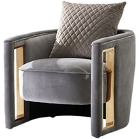 Fauteuils de salon et de chambre individuels en velours, design italien, style minimaliste, luxe léger, tendance, pour aménagement intérieur.