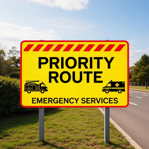 Signalisation d'accès aux véhicules d'urgence pour la communauté, voie <span class=keywords><strong>de</strong></span> circulation claire pour les camions <span class=keywords><strong>de</strong></span> pompiers et les ambulances, surface réfléchissante - Product Image 5