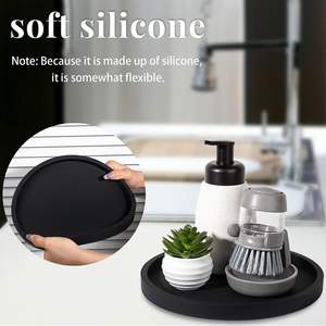 Plateau de salle de bain en silicone de qualité alimentaire sans BPA, porte-savon décoratif, organisateur de comptoir de cuisine, pour café, garage, vaisselle - Product Image 5