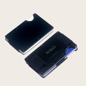Porte-cartes de crédit et pince à billets de luxe pour homme en aluminium et fibre de carbone, sans fermeture, marque <span class=keywords><strong>Boman</strong></span> - Product Image 5