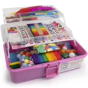 Kids Arts And Crafts Supplies Set For School Projects And Diy Projects,  Portable Kit With 1000+ Materials And Colorful Chenille, Ideal For Children  Bo