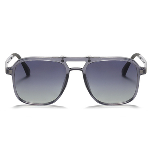 Lmamba 2193 Newest Trendy 2 in 1 Clip on Magnetic Shades Polarized Custom Logo TR90 <b>Large</b> Square <b>Frame</b> Unisex Sunglasses - Product Image 5