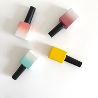 Flacon carré en verre de 10 ml pour vernis à ongles, contenant cosmétique avec bouchon et pinceau, impression sérigraphique, emballage pour colle à ongles