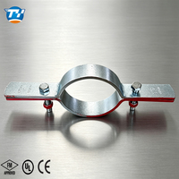 Collier de serrage vertical en acier au carbone UTT50 homologué CE, conception à deux boulons pour l'installation de tuyaux de sprinkler verticaux non isolés