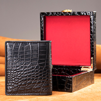 Design 100% echte Krokodil leder Leder Geldbörse Herren Bifold Geldbörsen mit eleganten Geschenk box Karten halter Geld Geldbörse für Männer