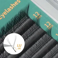 GLAMLASH Y YY Cheveux synthétiques en forme de W Extension de cils longs naturels doux tissés à la main Faux cils de volume préfabriqués