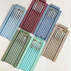Ensemble de 6 brosses à ongles de haute qualité avec manche en bois, personnalisable, marque privée, brosse à gel UV, vente en gros directe d'usine, OEM/ODM - Product Image 5