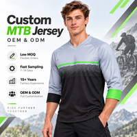 Maillot de VTT pour homme, design personnalisé, motif à carreaux, chemise de cyclisme à manches 3/4, vêtements de BMX, fabricant en gros