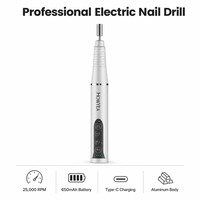 Perceuse à ongles électrique professionnelle HOWYEA 25000 tr/min, rechargeable, sans fil, portable, pour manucure et pédicure, pour ongles en acrylique