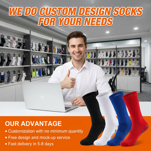 <span class=keywords><strong>Chaussettes</strong></span> personnalisées imprimées et brodées en coton respirant antidérapantes - Broderie de logo en petite série, commande faible, <span class=keywords><strong>chaussettes</strong></span> d'exercice <span class=keywords><strong>DIY</strong></span> - Product Image 2