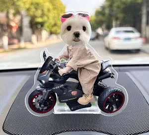 Adorno para Coche Xinrunjin con Cabeza Móvil, Personalizable, Creativo, para la Consola Central del Coche, Decoración Interior para Mascotas, Perros, Alivio del Estrés - Product Image 1