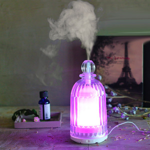 Changlin Home Ultrasonic Diffuser 0.5L Glass Tank Aromatherapy <b>Humidifier</b> With Led Light For Bedroom And Desk Use - Product Image 3