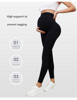 Leggings de maternité pour femmes, doux, portés sur le ventre, pour le sport, le yoga et la grossesse