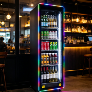 Réfrigérateur vertical commercial pour restaurant, vitrine de présentation à porte unique, pour boissons et vins, congélateur de présentation réfrigéré - Product Image 3