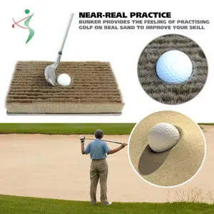 골프 치핑 휴대용 미니 드라이빙 레인지 골프 코스 벙커 타격 매트를위한 견고한 실제 시뮬레이션 벙커