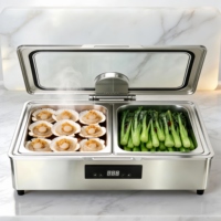 Restaurant Hotel Catering 304 Edelstahl Elektrischer Buffet-Servierwärmer Set 9L Fassungsvermögen 85-100°C Temperaturbereich