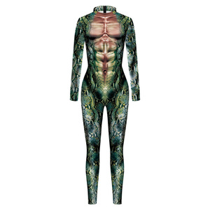 Nuevo Mono de una Pieza con Estampado Digital 3D de <span class=keywords><strong>Serpiente</strong></span> Animal, <span class=keywords><strong>Disfraz</strong></span> de Halloween para <span class=keywords><strong>Mujer</strong></span>, Vestidos Personalizados - Product Image 3