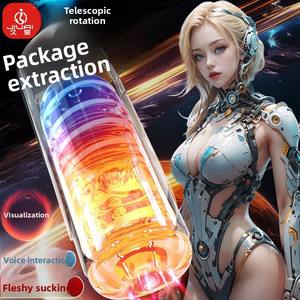 Электрический реалистичный вибратор-тренажер для взрослых в форме вагины с телескопическим движением, вибрацией и функцией присасывания - Product Image 2