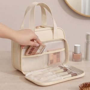 Bolsa de Maquillaje de PU de Alta Densidad, Impermeable, Duradera, Multifuncional, con Asa Suave, Gran Capacidad, Portátil, para Viajes - Product Image 3