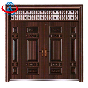 Zhtdoors Bán Chạy nhất giá thuận lợi cửa ra vào cho ngôi nhà đôi nhập an ninh hiện đại thép phía trước lối vào cửa ra vào - Product Image 5
