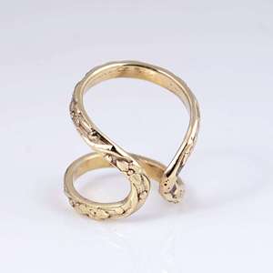 Anillo de Dedo Doble con Diseño Floral Bohemio, Acabado Antiguo, Geométrico, de Latón, para Mujer, Venta al Por Mayor, OEM, ODM - Product Image 5