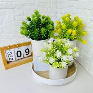 Colección Fuyu, Plantas Artificiales de Agujas de Pino, 20 cm, en Maceta de Plástico, Decoración para el Hogar, Uso Interior y Exterior - Product Image 3