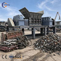 Broyeur à double arbre pour métaux, déchiqueteur et pulvérisateur pour la récupération des aciers, coques de voitures, moteurs, fils d'aluminium et de cuivre en usine de recyclage