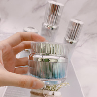 Ensemble de flacons de lotion de luxe à dégradé de couleur personnalisés de 100 ml, 80 ml, 50 ml, 30 ml, flacon pompe, flacon pulvérisateur, pots à crème, flacons en plastique pour cosmétiques