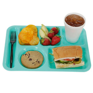 Plateaux de service alimentaire isolés en mélamine blanche pour hôpitaux, écologiques, compatibles lave-vaisselle, 3000 pièces par design, porte-gobelets, livraison en 7-10 jours - Product Image 6
