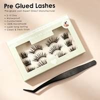Cils en bande pré-collés Evening Glam, courbés et effilés, à courbure personnalisée, imperméables, marron, pour l'Europe, le Royaume-Uni et la France, vente en gros B2B