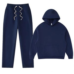 Conjunto de Sudadera con Capucha y Pantalones Deportivos de Invierno Oversize Personalizados al por Mayor, de Poliéster y Algodón, 2 Piezas - Product Image 3