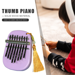 Kalimba Compacta de 8 Teclas, Mini Piano de Pulgar de Madera con Martillo de Afinación, Piano Retro para Dedos, Regalo Exquisito para Niños y Principiantes - Product Image 3