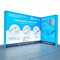 Caja de Luz LED con Retroiluminación, Fondo de Tela Tensada, Publicidad, Exhibición, Stand, Exhibición Pop-up para Ferias Comerciales