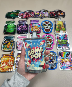 In Stock Custom 50PCS Mix Style Shaped <strong>Edible</strong> Packs Smell Proof 3.5 Die Cut Mylar Bags with Boxes Food Grade Milk Packaging - Product Image 3