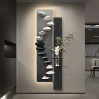 Peinture décorative murale rectangulaire Shilai Run Stone, design moderne et épuré, pour entrée haut de gamme et couloir.