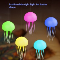Lampe suspendue tentacule flottante à 7 couleurs alimentée par USB, dégradé de couleurs, méduse LED intelligente à commande vocale, ABS