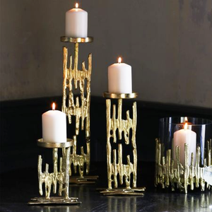 Bougeoirs modernes pour le salon, support de pilier en aluminium pour la décoration de mariage, dernier design, best-seller - Product Image 1