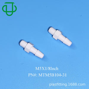 Connecteurs de tuyau en caoutchouc à angle droit mâle fileté M5 de haute qualité, adaptateurs en plastique nylon blanc, connecteurs de pagode - Product Image 1