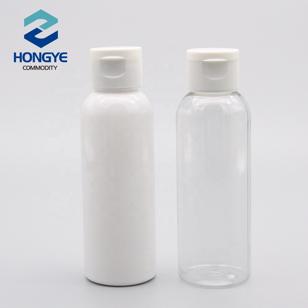 100 ml cosméticos de plástico de pet tapa de embalaje del envase 100 ml botellas de champú con tapa flip top
