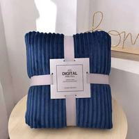 Offre Spéciale Super doux 3D rayé côtes flanelle polaire jeter couverture serviette couverture pour maison lit canapé bureau