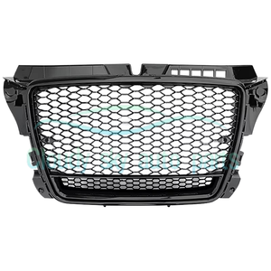 Parrilla Delantera de Malla de Panal Estilo RS3 para Coche, Negro Brillante, para <span class=keywords><strong>A3</strong></span> S3 2008 2009 2010 2011 2012 - Product Image 2