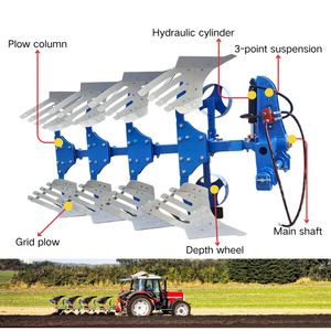 Arado reversible hidráulico de alta calidad, máquina de arado de surco de cultivo de suelo profundo con vástago 3/4/5/6 - Product Image 3